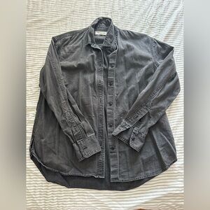 Madewell Casual Gray/black Jean Button-Up Shirt